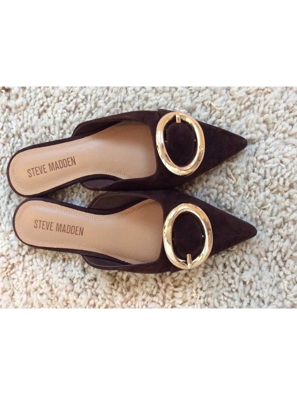 Steve Madden Ira Pointed Toe Mule Slide Brown Suede - 5.5